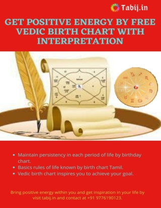 Get positive energy by free Vedic birth chart with interpretation