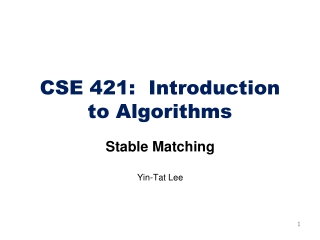 CSE 421: Introduction to Algorithms
