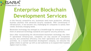 Enterprise Blockchain Development Services