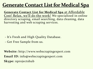 Generate Contact List for Medical Spa