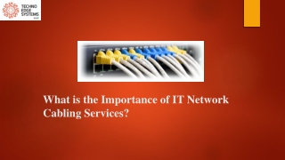 What is the Importance of IT Network Cabling Services?