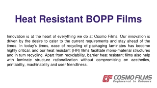 Heat Resistant BOPP Films