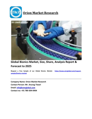 Global Bionics Market Size, Industry Trends, Share and Forecast 2019-2025