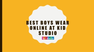 Best Boys Wear Online at Kid Studio