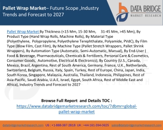 Pallet Wrap Market– Future Scope ,Industry Trends and Forecast to 2027