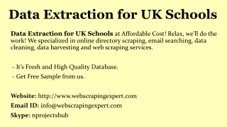 Data Extraction for UK Schools