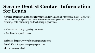 Scrape Dentist Contact Information for Leads