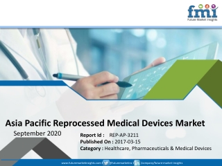 Asia Pacific Reprocessed Medical Devices Market to Face a Significant Slowdown in 2020, as COVID-19 Sets a Negative Tone