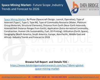Space Mining Market– Future Scope ,Industry Trends and Forecast to 2026