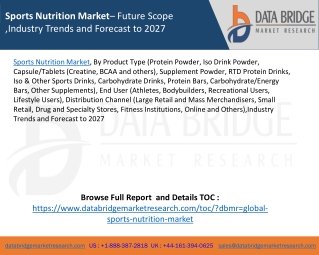 Sports Nutrition Market– Future Scope ,Industry Trends and Forecast to 2027