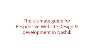 The ultimate guide for Responsive Website Design & development in Nashik