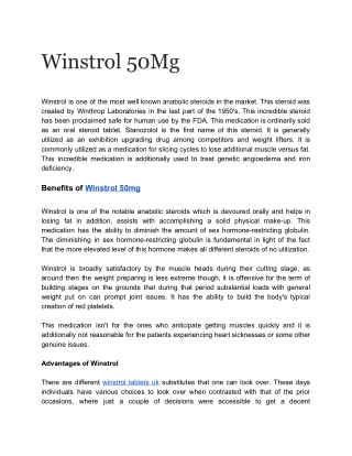 Winstrol 50mg, 50 Tabs by C4-Pharma