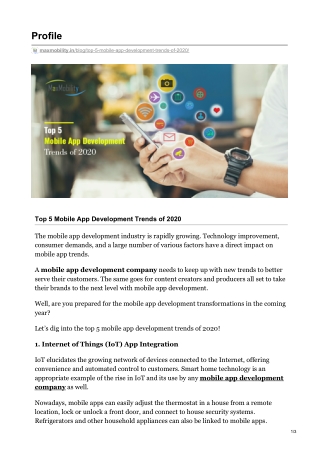 Top 5 Mobile App Development Trends of 2020