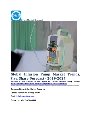 Global Infusion Pump Market Trends, Size, Share, Forecast - 2019-2025