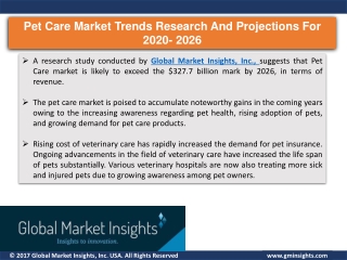 Analysis of Pet care market applications and company’s active in the industry
