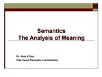 Semantics The Analysis of Meaning