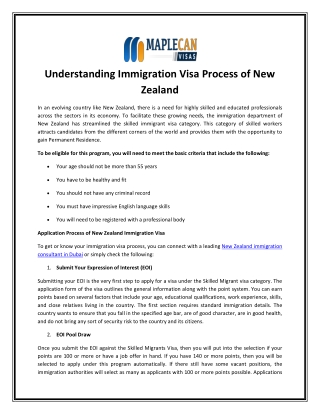 Understanding Immigration Visa Process of New Zealand