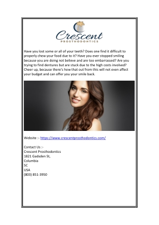 Cosmetic Dentist Columbia Sc | Crescentprosthodontics.com