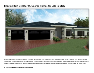 Imagine Best Deal for St. George Homes for Sale in Utah