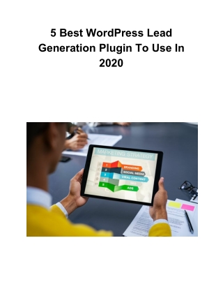5 Best WordPress Lead Generation Plugin To Use In 2020