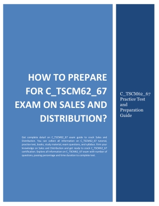 Best Preparation Tips for SAP Sales and Distribution (C_TSCM62_67) Certification Exam