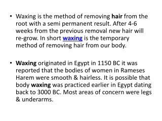 Waxing Hair Removal