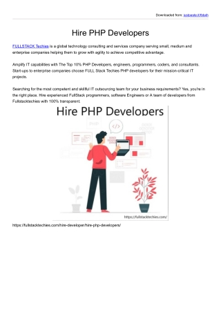 Hire PHP Web Developers