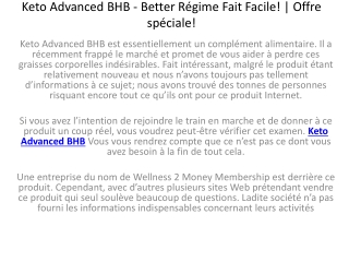 Keto Advanced BHB - Faites évoluer votre corps avec des pilules Keto! | Offre spéciale!