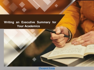 Writing an Executive Summary for Your Academics