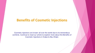 Benefits of Cosmetic Injections