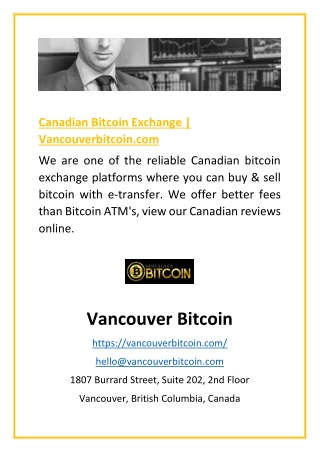 Canadian Bitcoin Exchange | Vancouverbitcoin.com