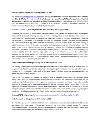 Industrial Cybersecurity Market by Security type, Offering, End-User | COVID-19 Impact Analysis | MarketsandMarkets