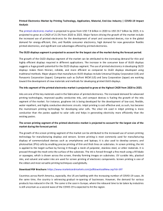 Printed Electronics Market by Printing Technology, Application, Material, End-Use Industry  | COVID-19 Impact Analysis