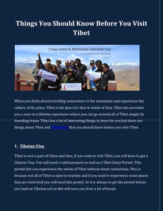 Things You Should Know Before You Visit Tibet