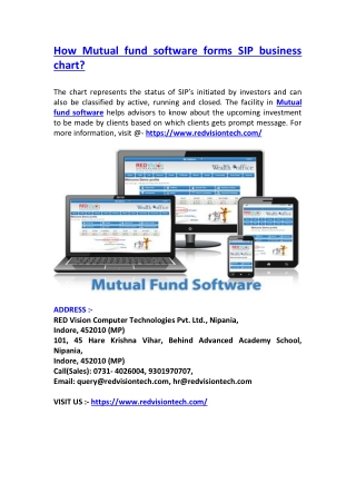 How Mutual fund software forms SIP business chart?