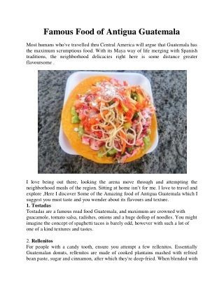 Famous Food of Antigua Guatemala