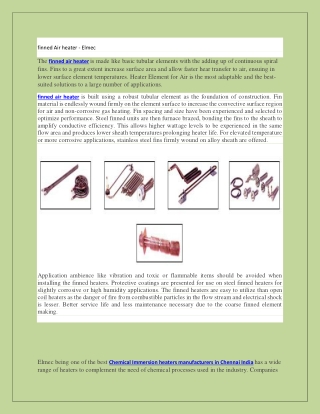 finned Air heater - Elmec