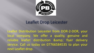 Leaflet Drop Leicester