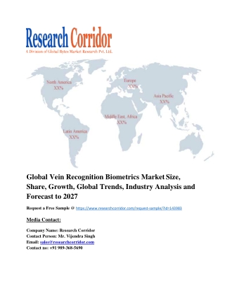 Global Vein Recognition Biometrics Market Size, Share, Growth, Global Trends, Industry Analysis and Forecast to 2027