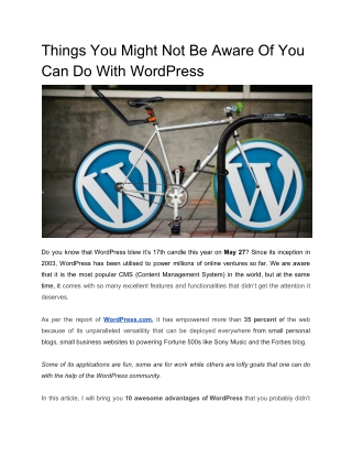 Things You Might Not Be Aware Of You Can Do With WordPress