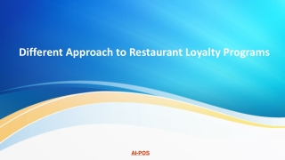 Different Approach to Restaurant Loyalty Programs