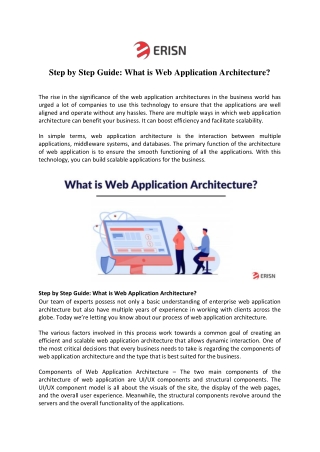 Step by Step Guide: What is Web Application Architecture?