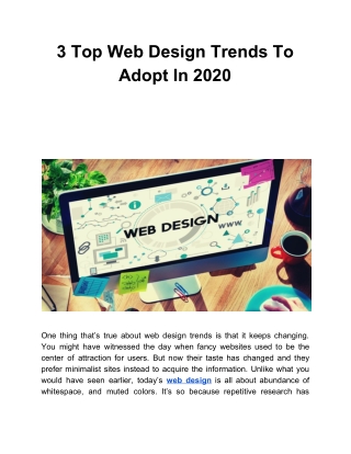 3 Top Web Design Trends To Adopt In 2020