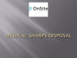 Medical Sharps Disposal