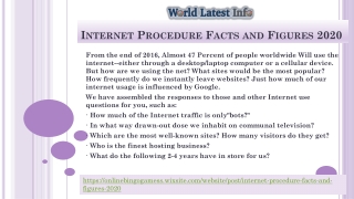 Internet Procedure Facts and Figures 2020