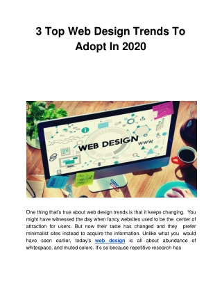 3 Top Web Design Trends To Adopt In 2020