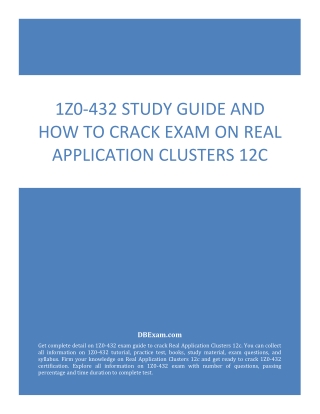 1Z0-432 Study Guide and How to Crack Exam on Real Application Clusters 12c