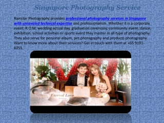 Singapore Photography Service