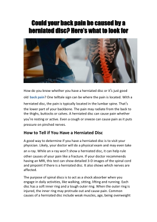 Could your back pain be caused by a herniated disc? Here’s what to look for