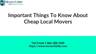 Important Things to Know About Cheap Local Movers